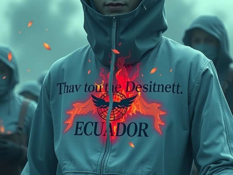 Protest in Quito, Ecuador with smoke and crowds