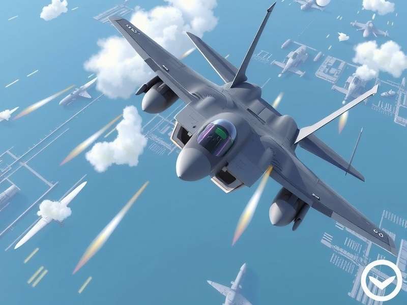 F-35B Lightning II performing a vertical landing on a makeshift runway