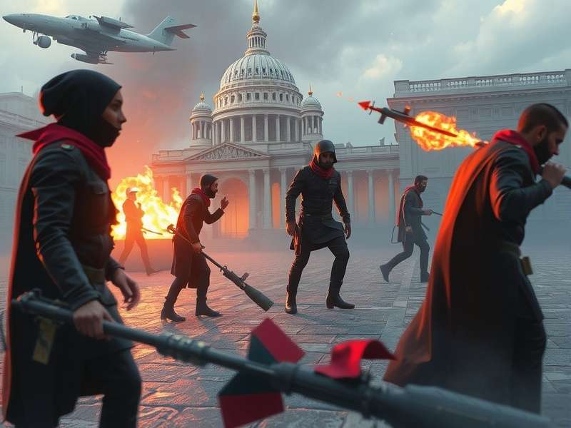 Civil protest with crowds and signs