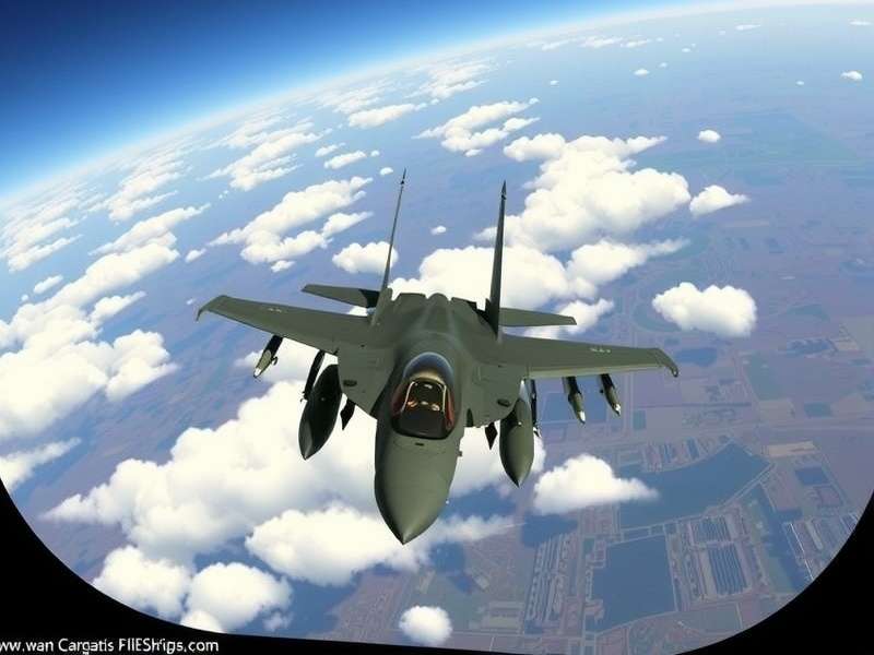 F-15 Eagle cockpit during unrestricted climb with afterburners engaged, showing vertical ascent and horizon tilt